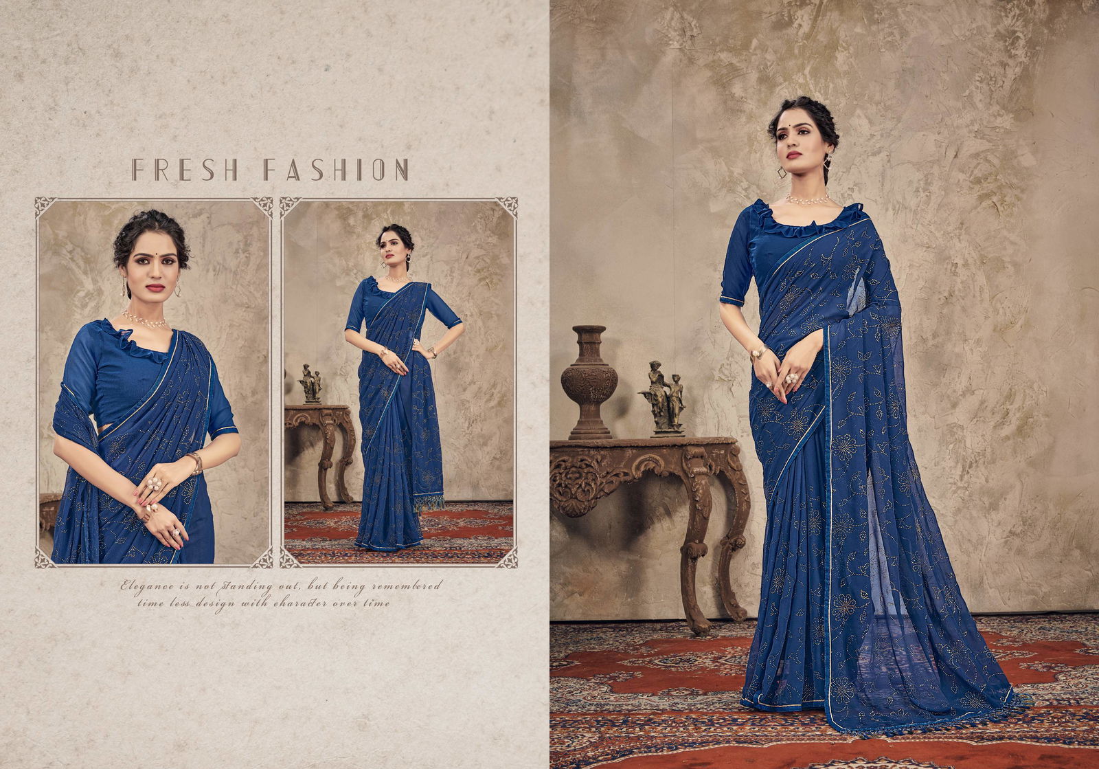 Ynf Genelia Georgette Heavy Stylish Party Wear Designer Saree Collection